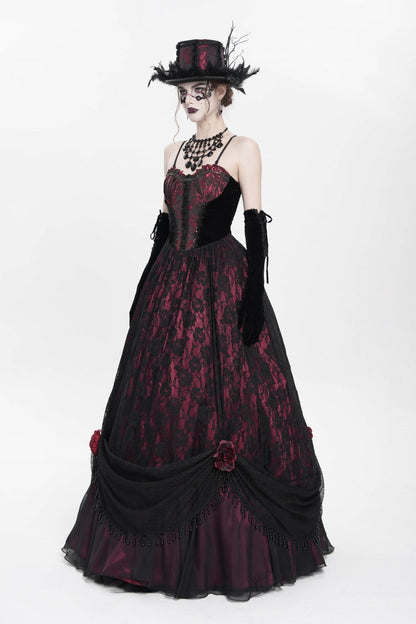 Lolita Dress - Jacquard, Red, Women's Style, Gothic Style, Embroidered - additional product view 2
