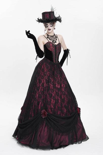 Lolita Dress - Jacquard, Red, Women's Style, Gothic Style, Embroidered - additional product view 4