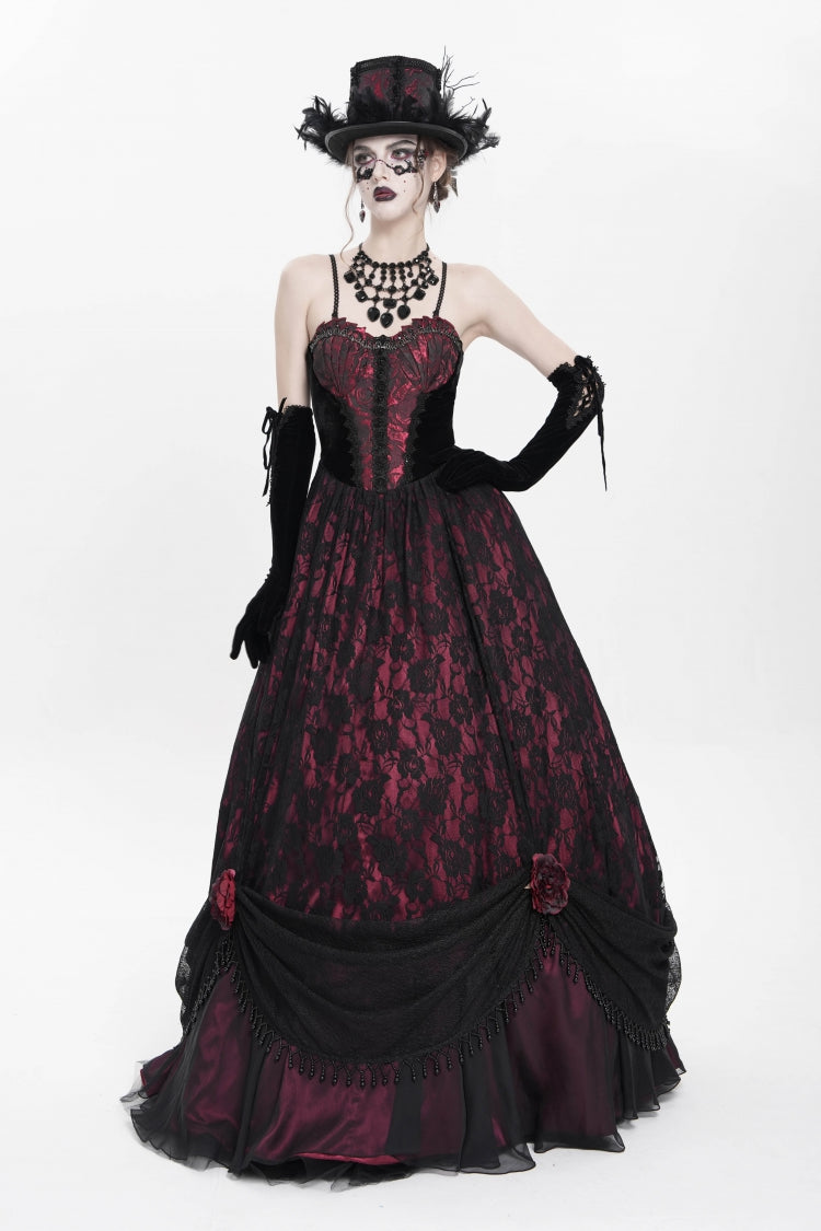 Lolita Dress - Jacquard, Red, Women's Style, Gothic Style, Embroidered - additional product view 5