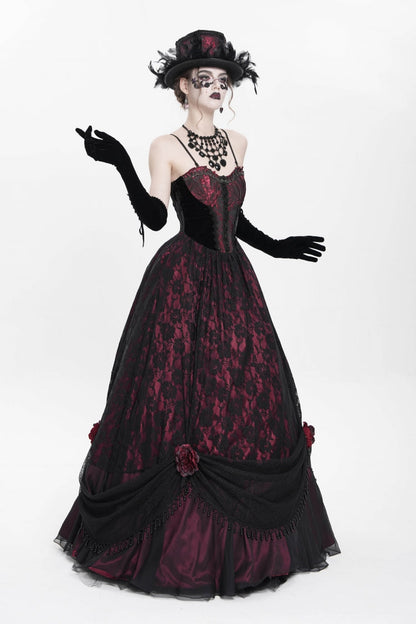 Lolita Dress - Jacquard, Red, Women's Style, Gothic Style, Embroidered - additional product view 6