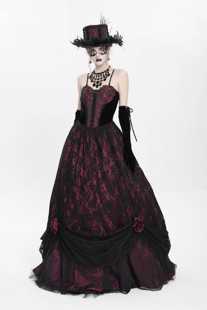 Lolita Dress - Jacquard, Red, Women's Style, Gothic Style, Embroidered - additional product view 7