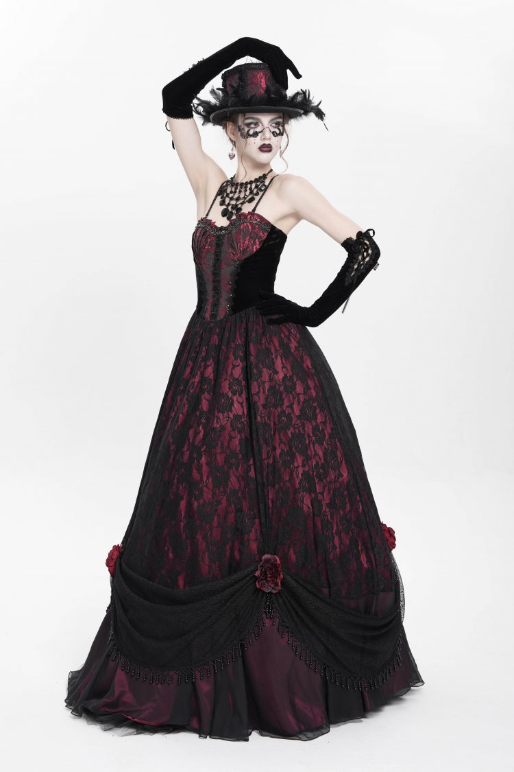 Lolita Dress - Jacquard, Red, Women's Style, Gothic Style, Embroidered - additional product view 8