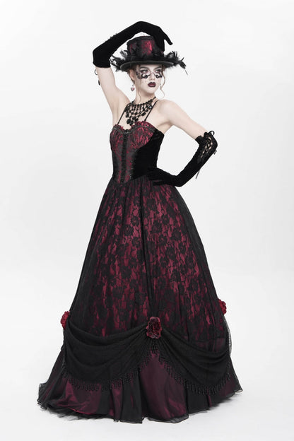 Lolita Dress - Jacquard, Red, Women's Style, Gothic Style, Embroidered - additional product view 8