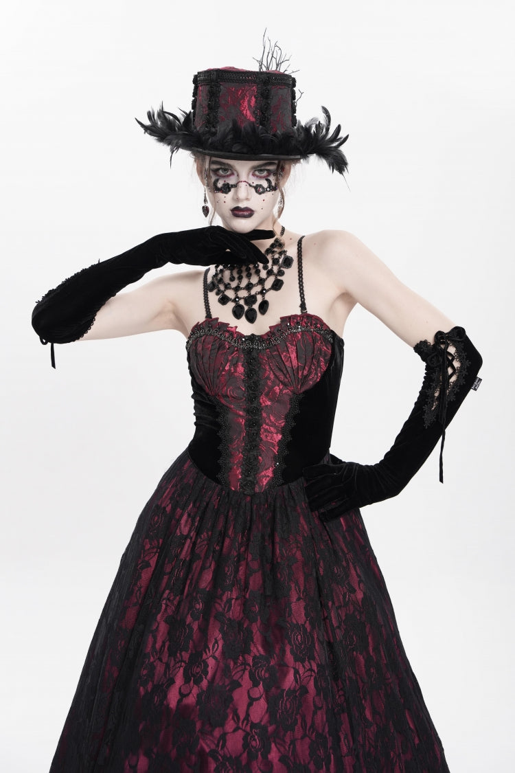 Lolita Dress - Jacquard, Red, Women's Style, Gothic Style, Embroidered - additional product view 9