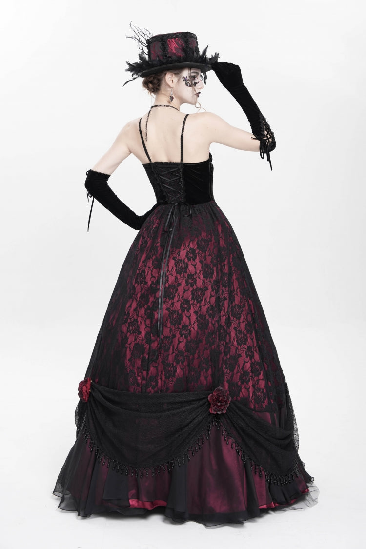 Lolita Dress - Jacquard, Red, Women's Style, Gothic Style, Embroidered - additional product view 11