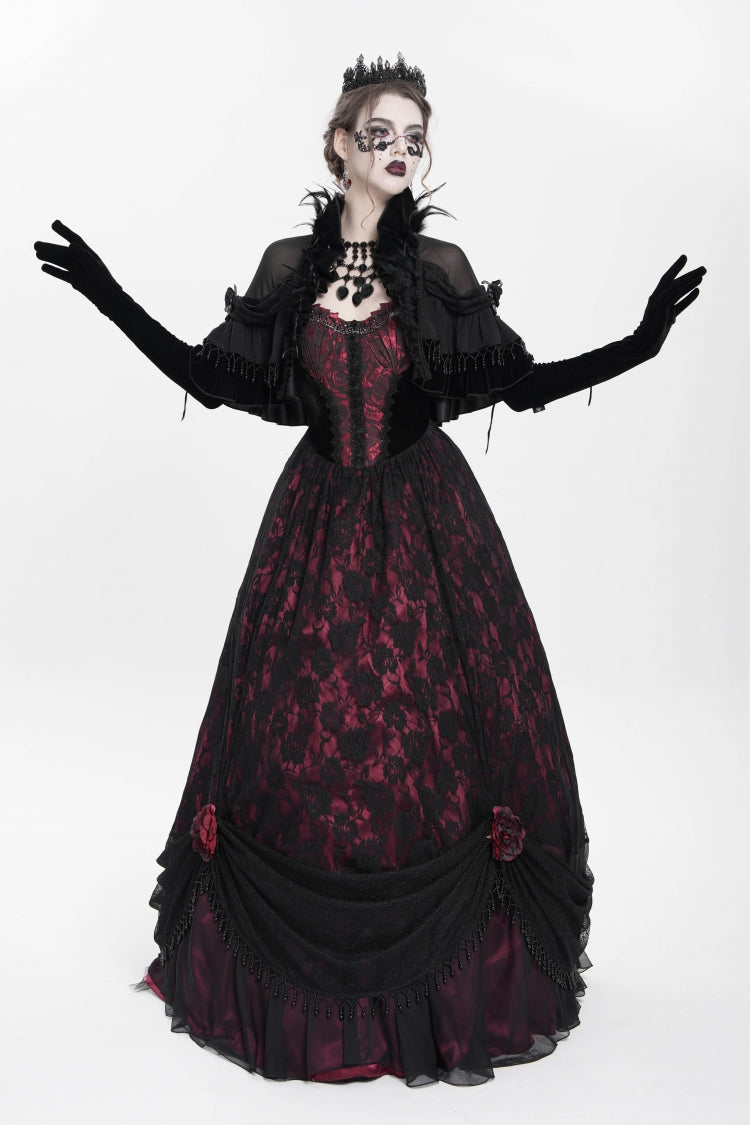 Lolita Dress - Jacquard, Red, Women's Style, Gothic Style, Embroidered - additional product view 12