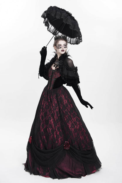 Lolita Dress - Jacquard, Red, Women's Style, Gothic Style, Embroidered - additional product view 13