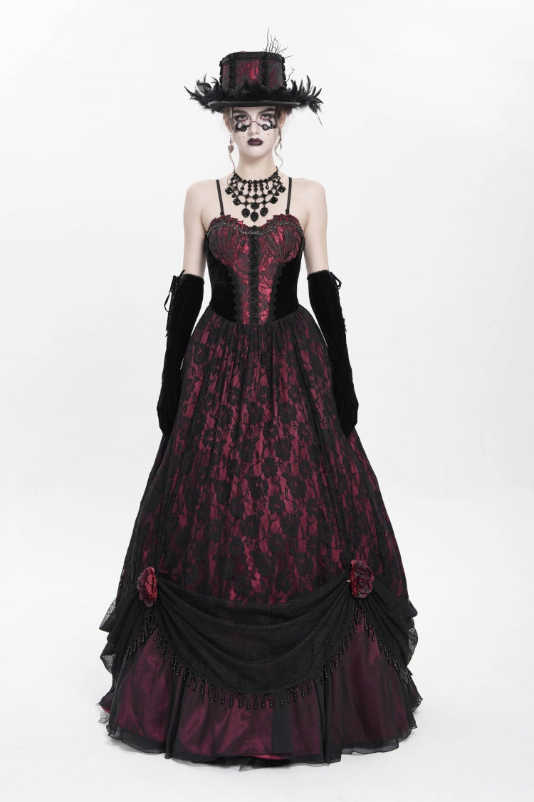 Lolita Dress - Jacquard, Red, Women's Style, Gothic Style, Embroidered - main product image