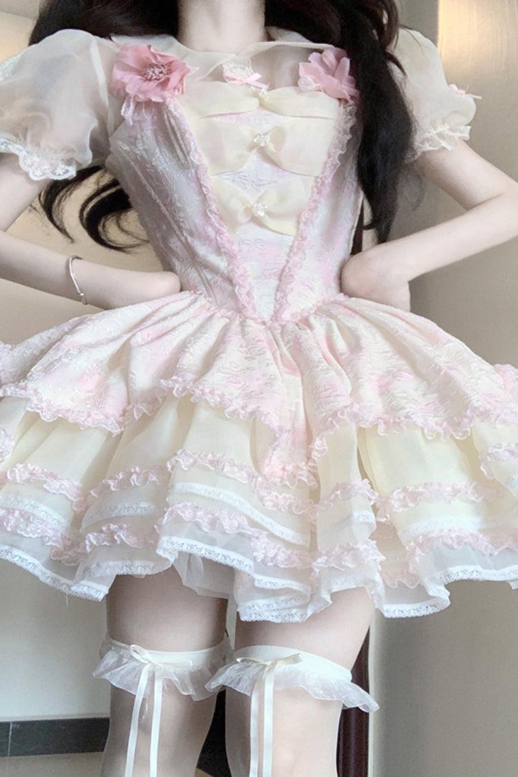 Lolita Dress - Jasmine Rain, Pink, Ruffled, Sweet Style, Bow Detail - additional product view 3