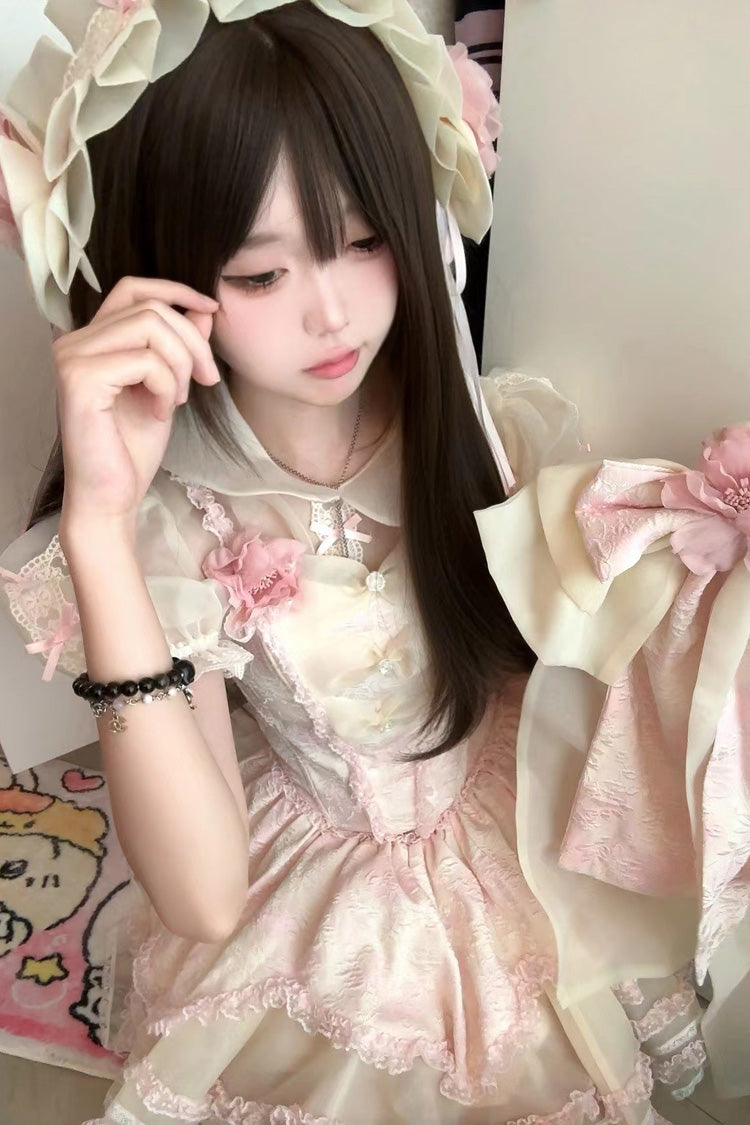 Lolita Dress - Jasmine Rain, Pink, Ruffled, Sweet Style, Bow Detail - additional product view 5