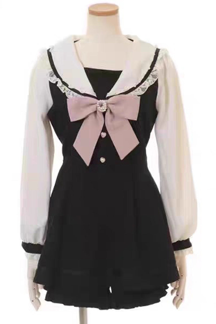 Lolita Dress - Jirai Kei, 3 Colors, Plaid, Lace Trim, Printed - S Black / M Black / L Black option
