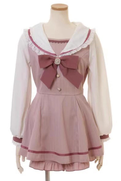 Lolita Dress - Jirai Kei, 3 Colors, Plaid, Lace Trim, Printed - S Pink / M Pink / L Pink option