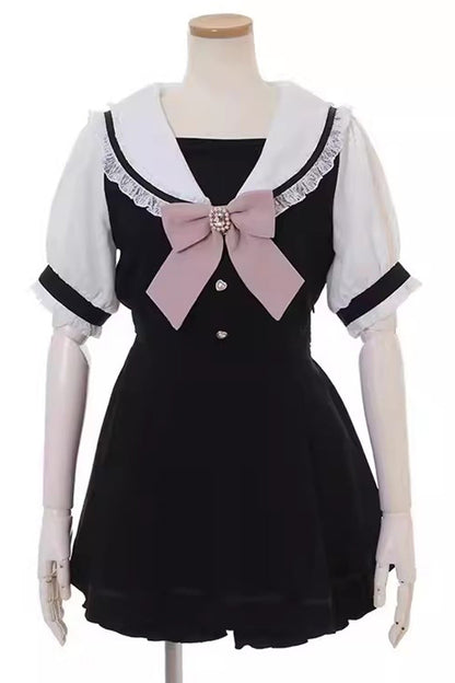 Lolita Dress - Jirai Kei, 4 Colors, Plaid, Printed, Sweet Style - S Black / M Black / L Black option