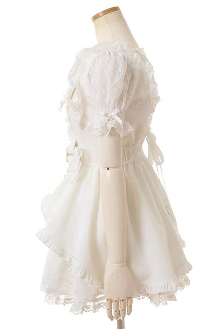 Lolita Dress - Jirai Kei Square Collar, 3 Colors, Square Collar, Lace Trim, Ruffled - additional product view 6