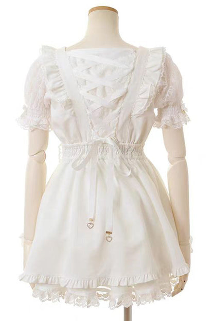 Lolita Dress - Jirai Kei Square Collar, 3 Colors, Square Collar, Lace Trim, Ruffled - additional product view 7