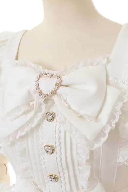 Lolita Dress - Jirai Kei Square Collar, 3 Colors, Square Collar, Lace Trim, Ruffled - additional product view 10