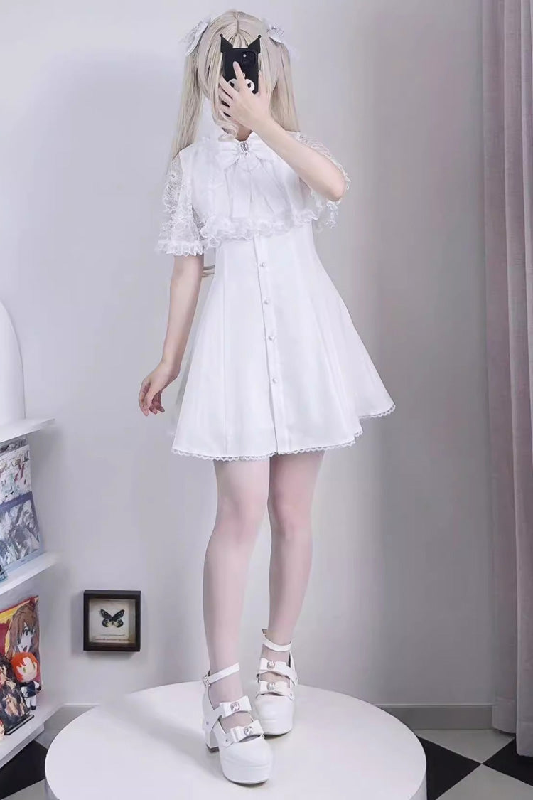 Lolita Dress - Lace Shawl Bowknot Chiffon, 2 Colors, Lace Trim, Bow Detail - additional product view 2