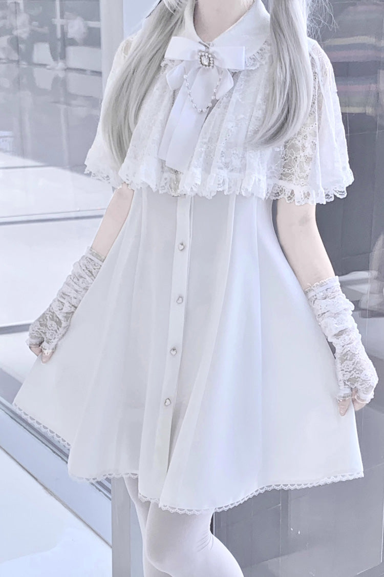 Lolita Dress - Lace Shawl Bowknot Chiffon, 2 Colors, Lace Trim, Bow Detail - additional product view 5