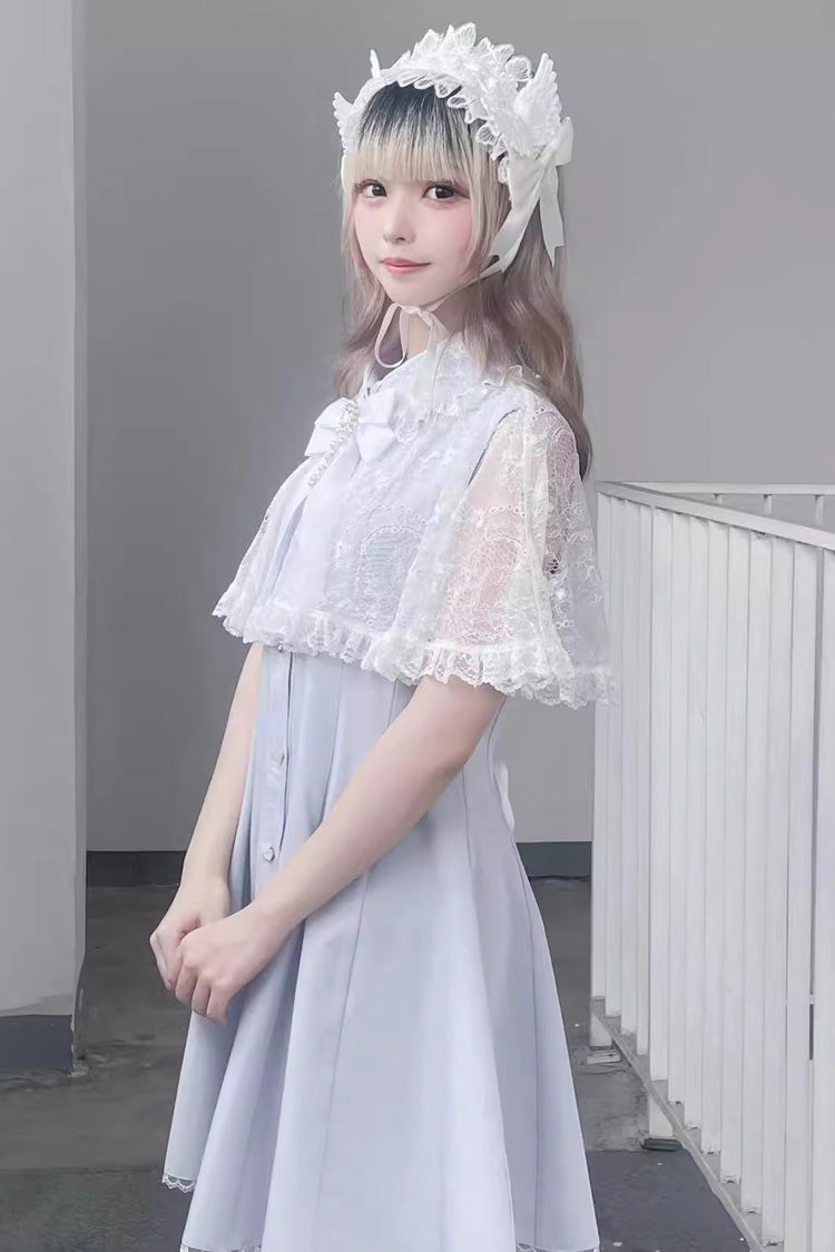 Lolita Dress - Lace Shawl Bowknot Chiffon, 2 Colors, Lace Trim, Bow Detail - additional product view 6
