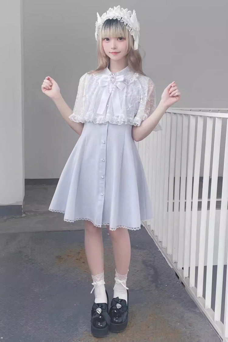 Lolita Dress - Lace Shawl Bowknot Chiffon, 2 Colors, Lace Trim, Bow Detail - additional product view 8