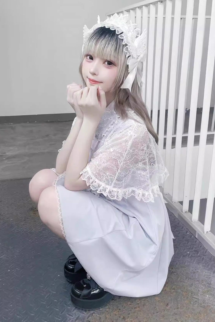 Lolita Dress - Lace Shawl Bowknot Chiffon, 2 Colors, Lace Trim, Bow Detail - additional product view 9