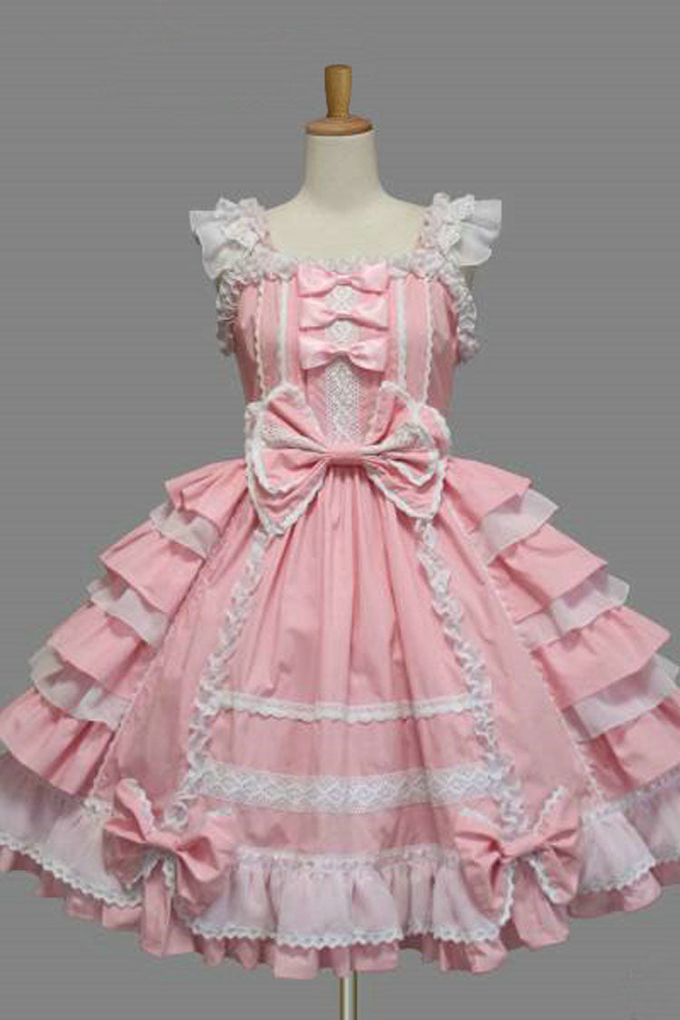 Lolita Dress - Lace Square Neck Cap, 5 Colors, Lace Trim, Ruffled, Sweet Style - main product image