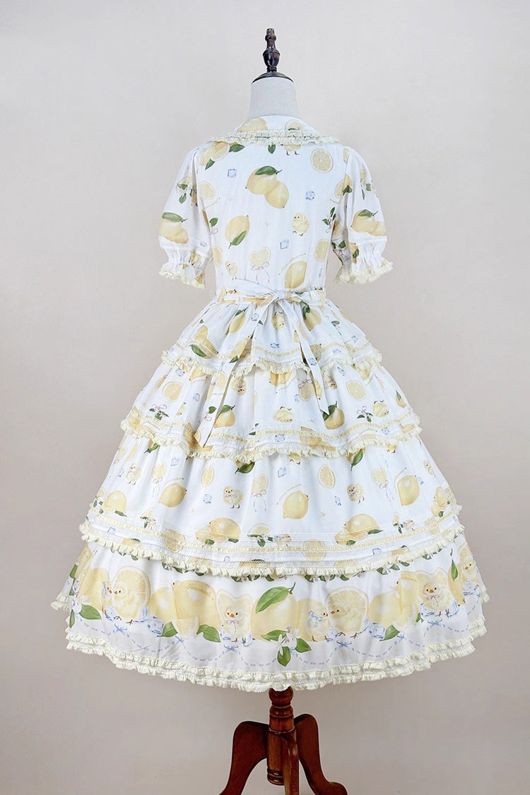 Lolita Dress - Lemon Chicken, White, Printed, Layered, Sweet Style - additional product view 8