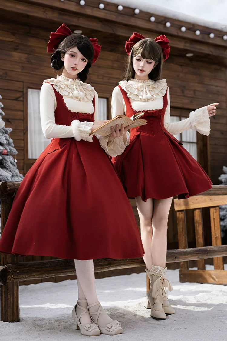 Lolita Dress - Letters And Poems · Velvet Rose, Red, Embroidered, Classic Style - additional product view 5