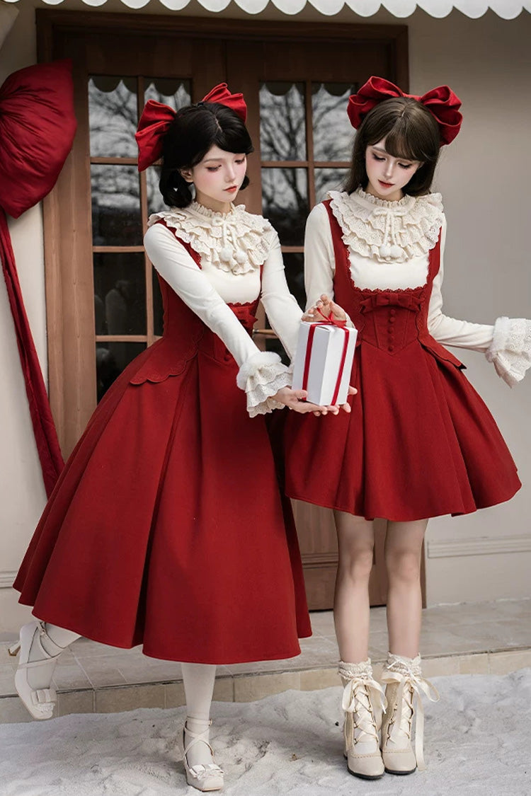 Lolita Dress - Letters And Poems · Velvet Rose, Red, Embroidered, Classic Style - additional product view 6