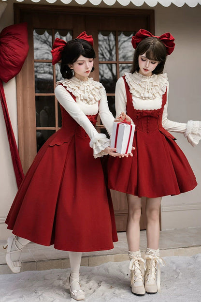 Lolita Dress - Letters And Poems · Velvet Rose, Red, Embroidered, Classic Style - additional product view 6