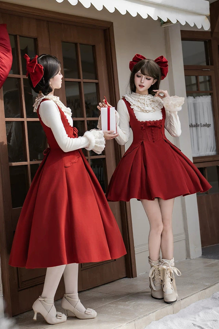 Lolita Dress - Letters And Poems · Velvet Rose, Red, Embroidered, Classic Style - additional product view 7