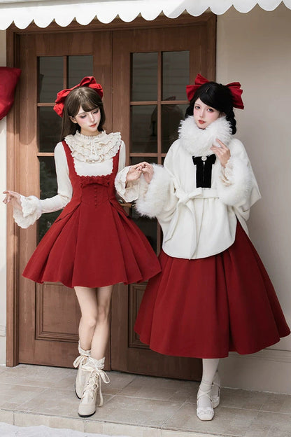 Lolita Dress - Letters And Poems · Velvet Rose, Red, Embroidered, Classic Style - additional product view 9