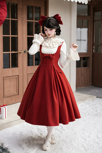Lolita Dress - Letters And Poems · Velvet Rose, Red, Embroidered, Classic Style - additional product view 13