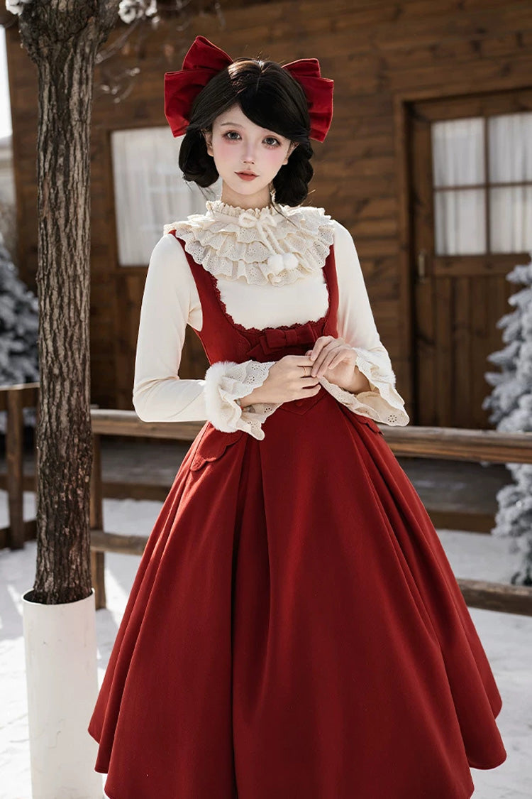 Lolita Dress - Letters And Poems · Velvet Rose, Red, Embroidered, Classic Style - additional product view 15
