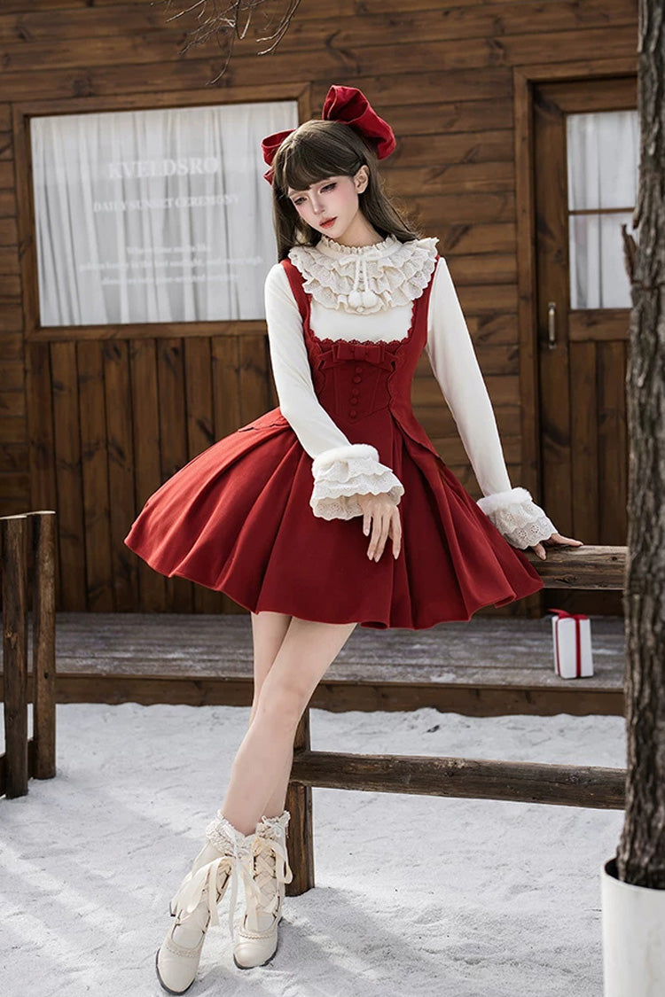 Lolita Dress - Letters And Poems · Velvet Rose, Red, Embroidered, Classic Style - additional product view 17