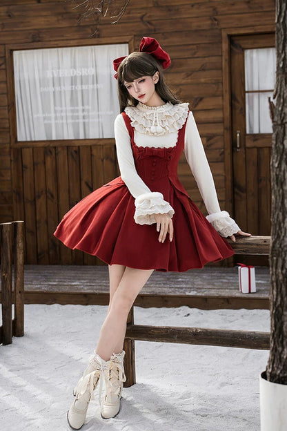 Lolita Dress - Letters And Poems · Velvet Rose, Red, Embroidered, Classic Style - additional product view 17