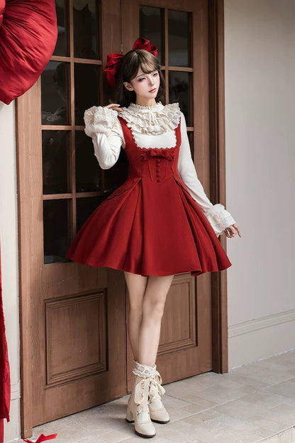 Lolita Dress - Letters And Poems · Velvet Rose, Red, Embroidered, Classic Style - additional product view 18