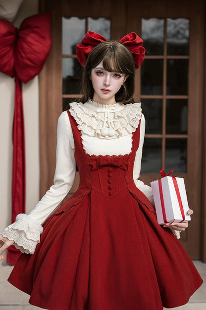 Lolita Dress - Letters And Poems · Velvet Rose, Red, Embroidered, Classic Style - additional product view 19