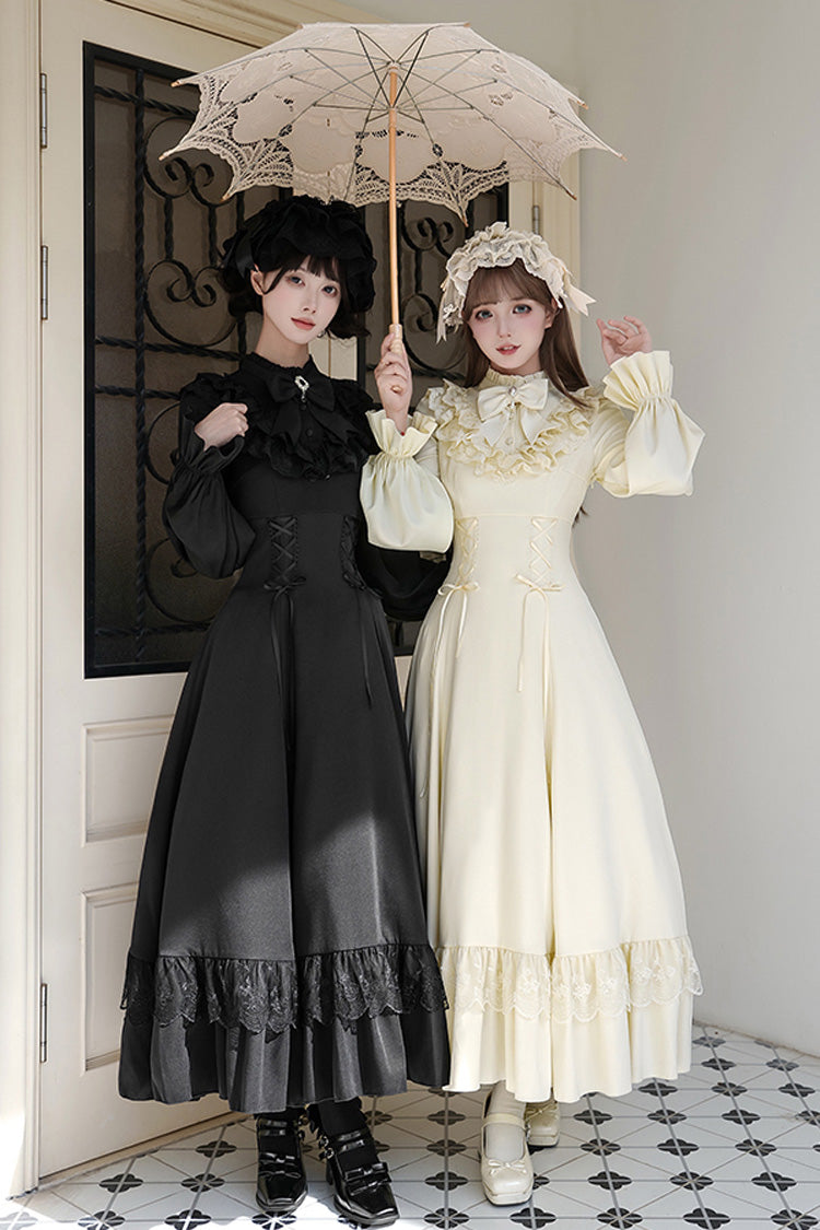 Lolita Dress - Letters & Poems · Day And Night, 2 Colors, Stand Collar, Lace-Up - additional product view 5