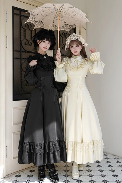 Lolita Dress - Letters & Poems · Day And Night, 2 Colors, Stand Collar, Lace-Up - additional product view 5
