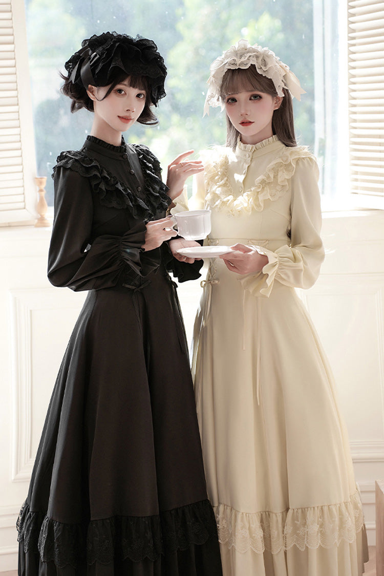 Lolita Dress - Letters & Poems · Day And Night, 2 Colors, Stand Collar, Lace-Up - additional product view 6