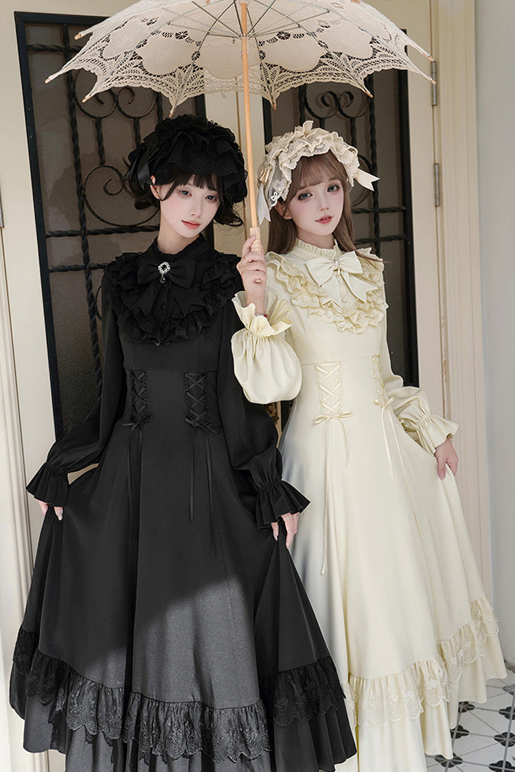 Lolita Dress - Letters & Poems · Day And Night, 2 Colors, Stand Collar, Lace-Up - additional product view 7
