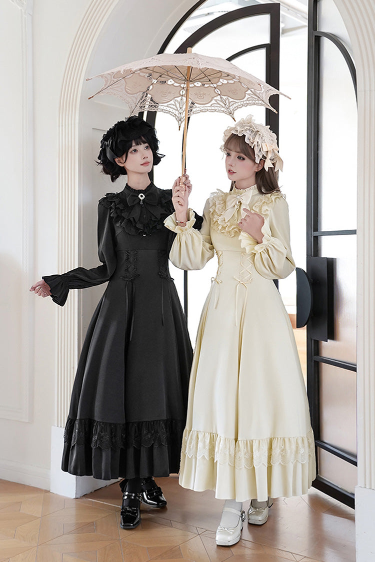 Lolita Dress - Letters & Poems · Day And Night, 2 Colors, Stand Collar, Lace-Up - additional product view 8