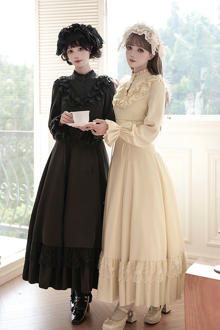 Lolita Dress - Letters & Poems · Day And Night, 2 Colors, Stand Collar, Lace-Up - additional product view 10