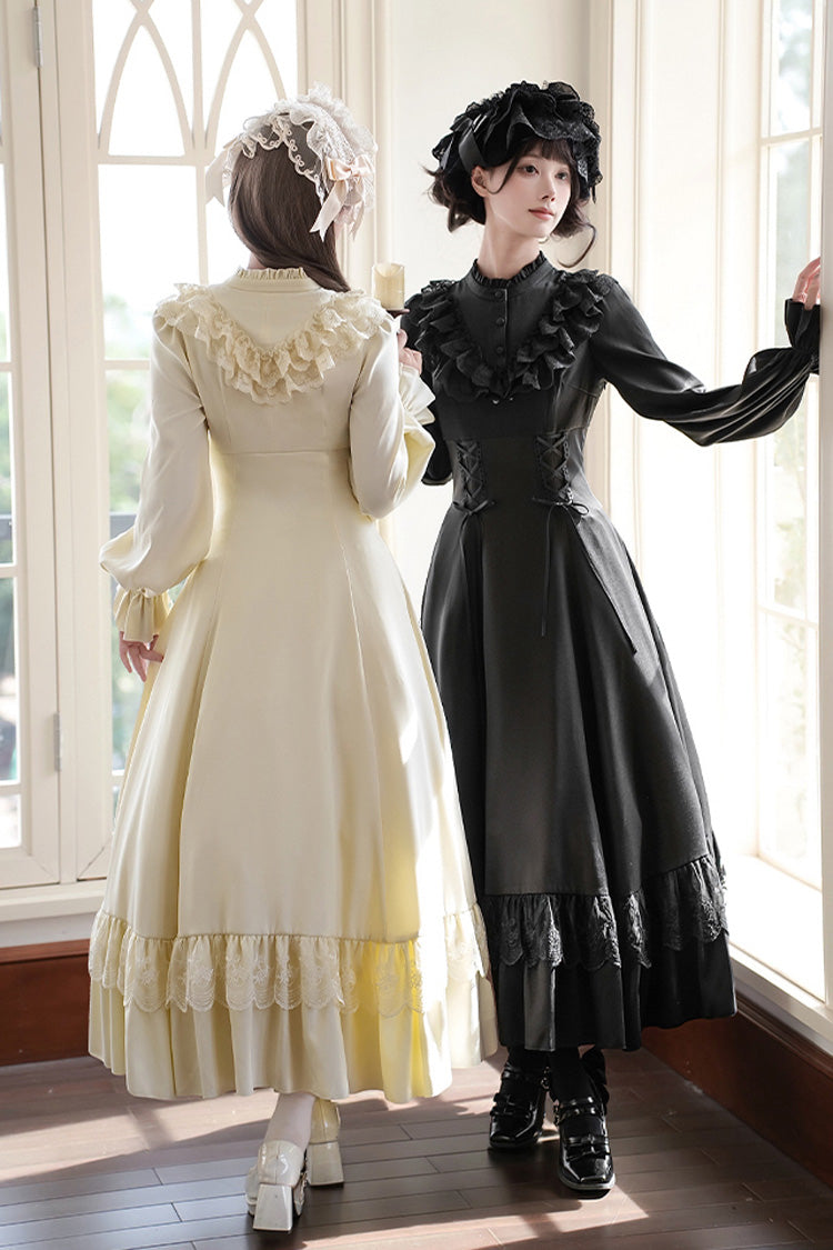 Lolita Dress - Letters & Poems · Day And Night, 2 Colors, Stand Collar, Lace-Up - additional product view 13