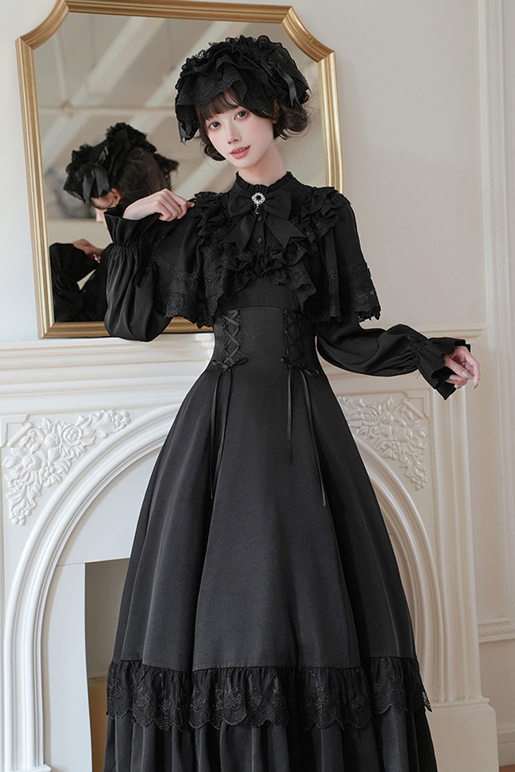 Lolita Dress - Letters & Poems · Day And Night, 2 Colors, Stand Collar, Lace-Up - additional product view 18