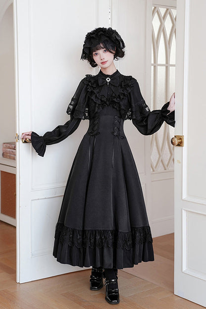 Lolita Dress - Letters & Poems · Day And Night, 2 Colors, Stand Collar, Lace-Up - additional product view 19
