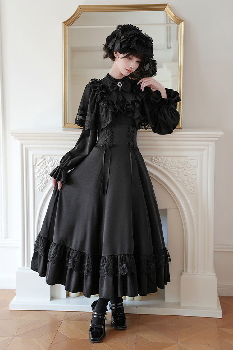 Lolita Dress - Letters & Poems · Day And Night, 2 Colors, Stand Collar, Lace-Up - additional product view 21