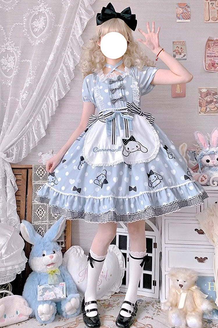 Lolita Dress - Light Blue, Blue, Ruffled, Printed, Sweet Style - additional product view 2