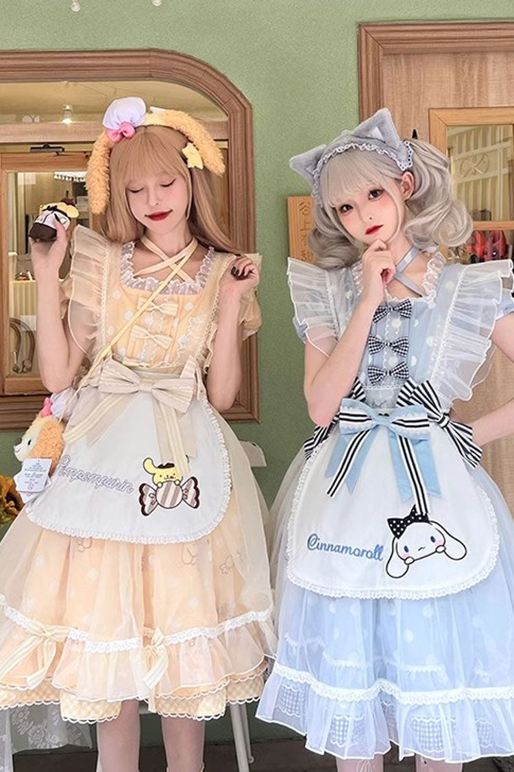 Lolita Dress - Light Blue, Blue, Ruffled, Printed, Sweet Style - additional product view 4